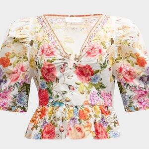 Camilla Multicolor Floral Blouse  Size Large